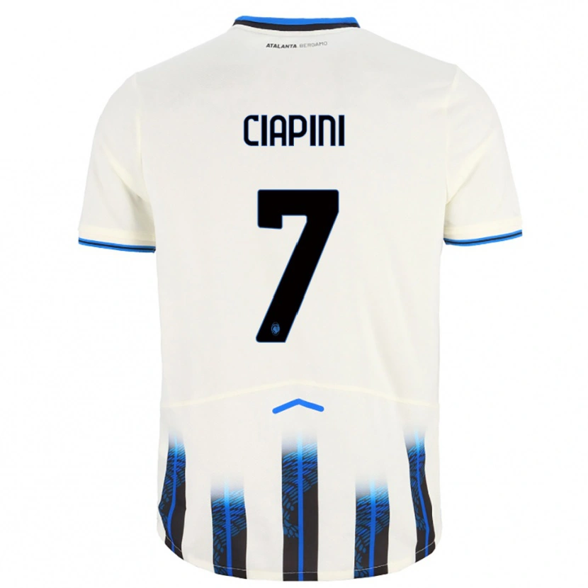 Danxen Niño Camiseta Adriano Ciapini #7 Blanco Azul 2ª Equipación 2025/26 La Camisa