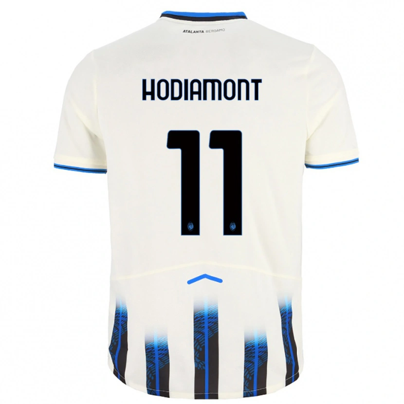 Danxen Niño Camiseta Lyam Hodiamont #11 Blanco Azul 2ª Equipación 2025/26 La Camisa