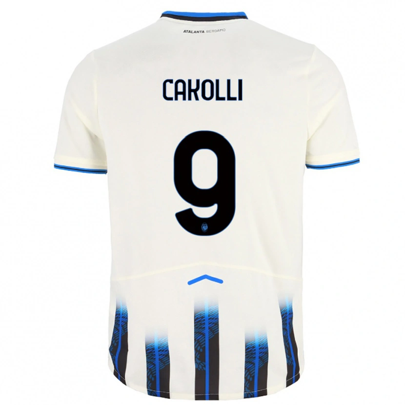 Danxen Niño Camiseta Dion Cakolli #9 Blanco Azul 2ª Equipación 2025/26 La Camisa