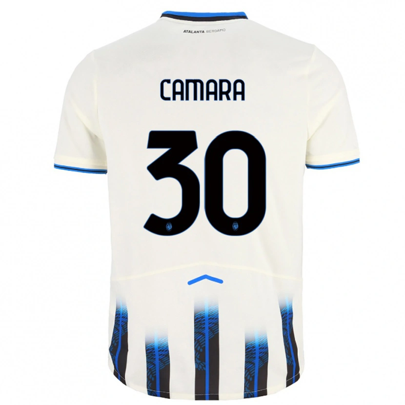 Danxen Niño Camiseta Henry Camara #30 Blanco Azul 2ª Equipación 2025/26 La Camisa