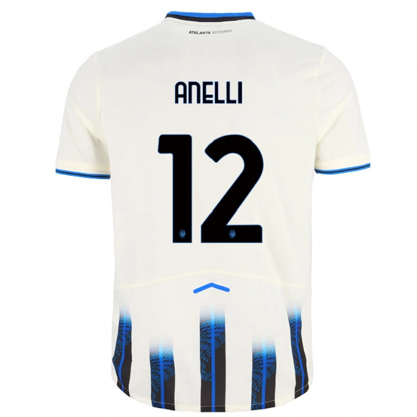 Danxen Niño Camiseta Alessandro Anelli #12 Blanco Azul 2ª Equipación 2025/26 La Camisa