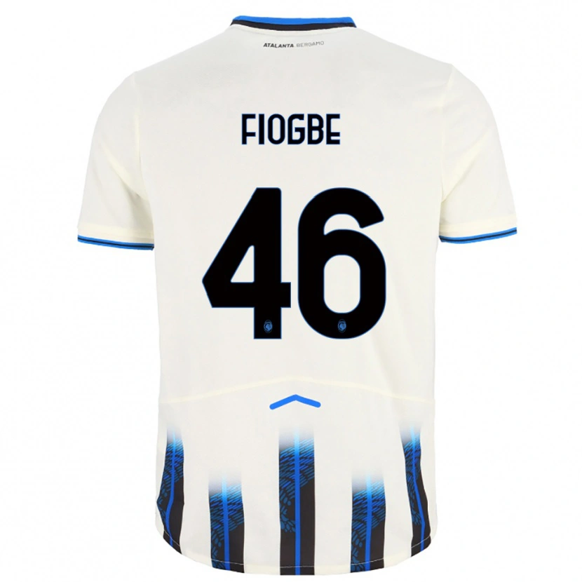 Danxen Niño Camiseta Candas Fiogbe #46 Blanco Azul 2ª Equipación 2025/26 La Camisa