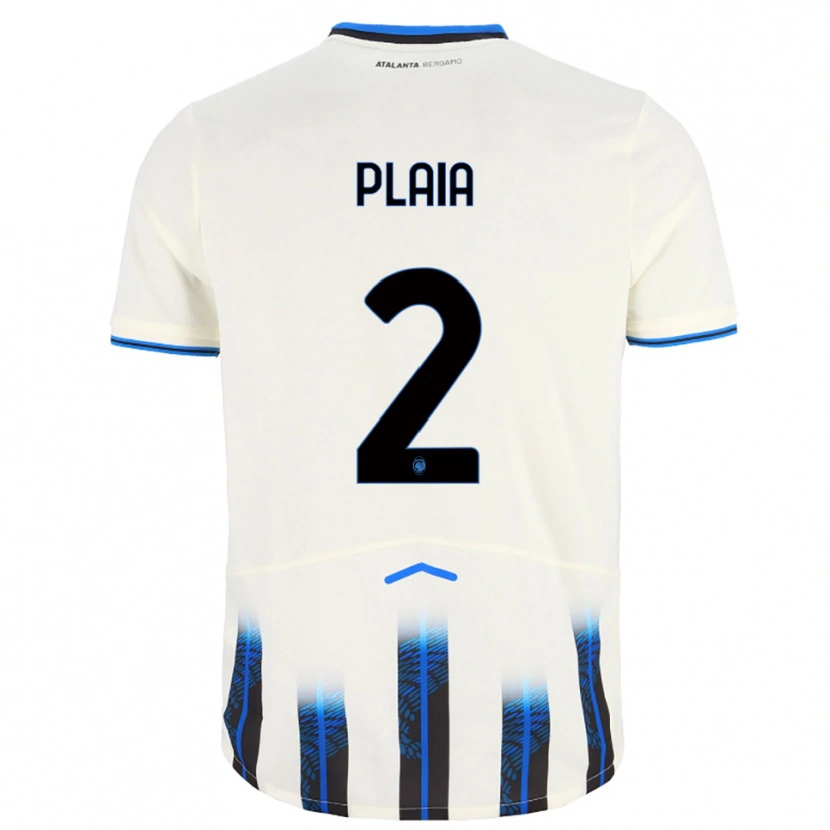 Danxen Niño Camiseta Matteo Plaia #2 Blanco Azul 2ª Equipación 2025/26 La Camisa