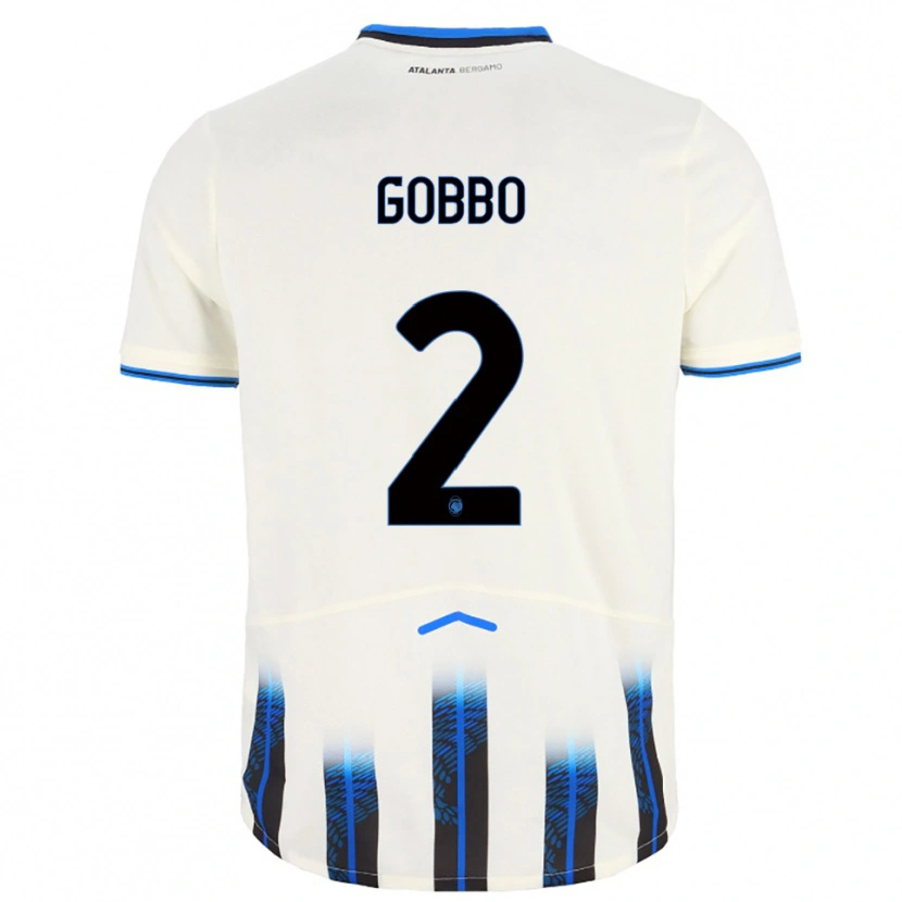 Danxen Niño Camiseta Luca Gobbo #2 Blanco Azul 2ª Equipación 2025/26 La Camisa
