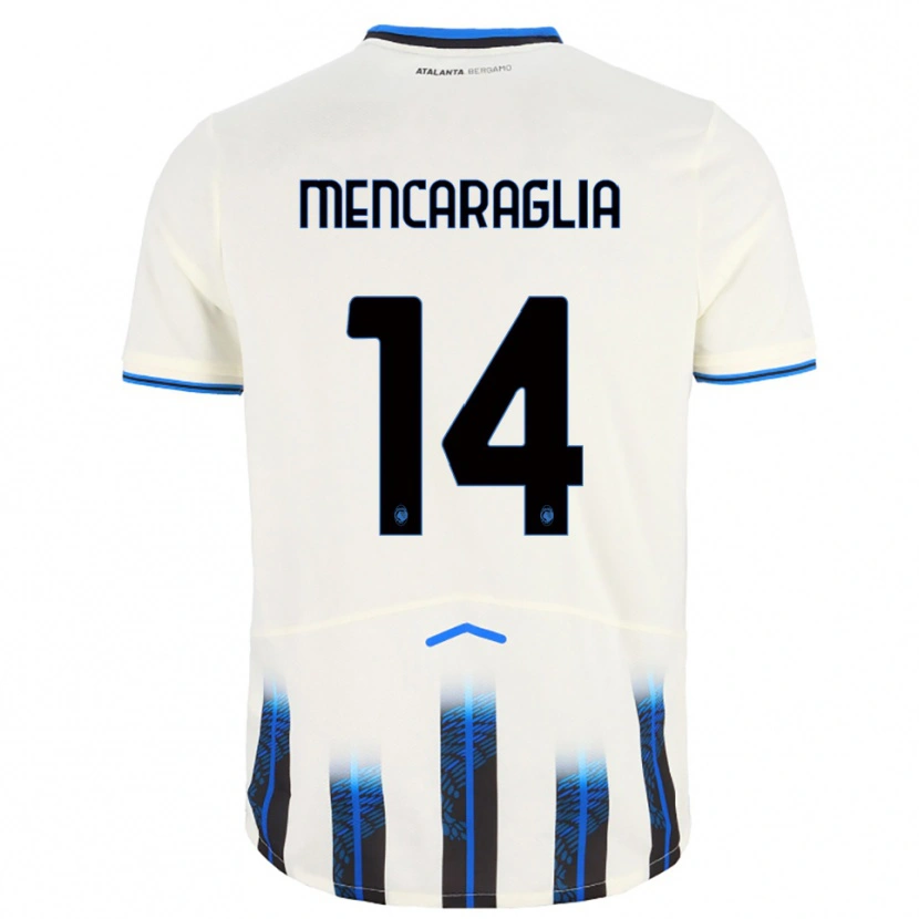 Danxen Niño Camiseta Filippo Mencaraglia #14 Blanco Azul 2ª Equipación 2025/26 La Camisa