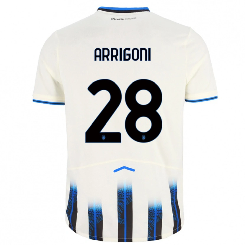 Danxen Niño Camiseta Mattia Arrigoni #28 Blanco Azul 2ª Equipación 2025/26 La Camisa