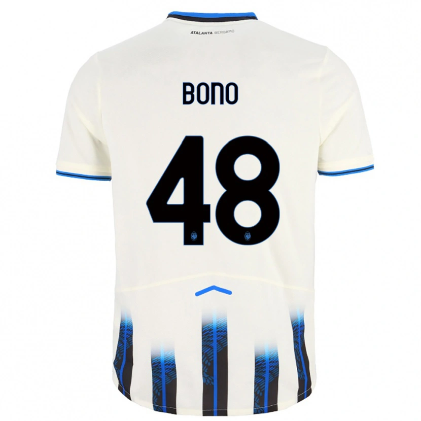 Danxen Niño Camiseta Davide Bono #48 Blanco Azul 2ª Equipación 2025/26 La Camisa