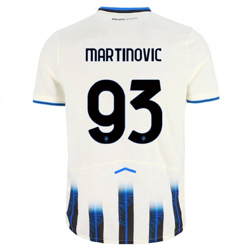 Danxen Niño Camiseta Melania Martinovic #93 Blanco Azul 2ª Equipación 2025/26 La Camisa