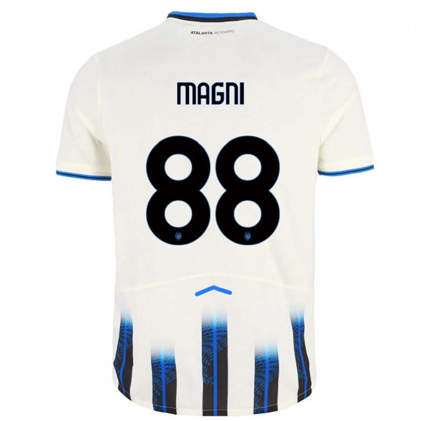 Danxen Niño Camiseta Gloria Magni #88 Blanco Azul 2ª Equipación 2025/26 La Camisa