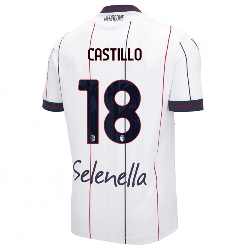 Danxen Niño Camiseta Tomas Castillo #18 Blanco Azul Real 2ª Equipación 2025/26 La Camisa