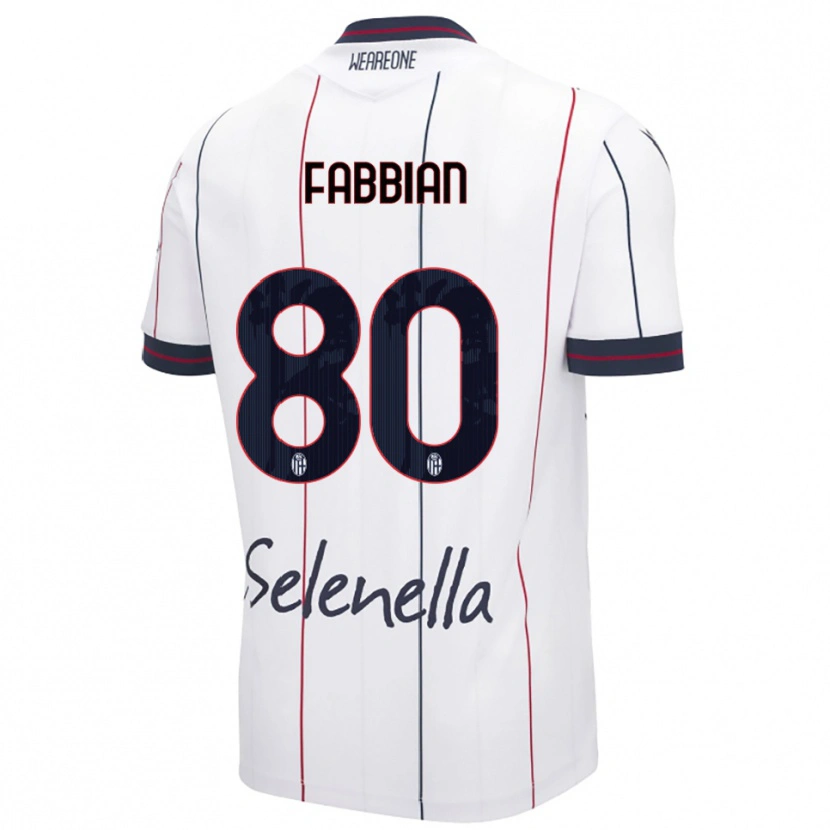 Danxen Niño Camiseta Giovanni Fabbian #80 Blanco Azul Real 2ª Equipación 2025/26 La Camisa