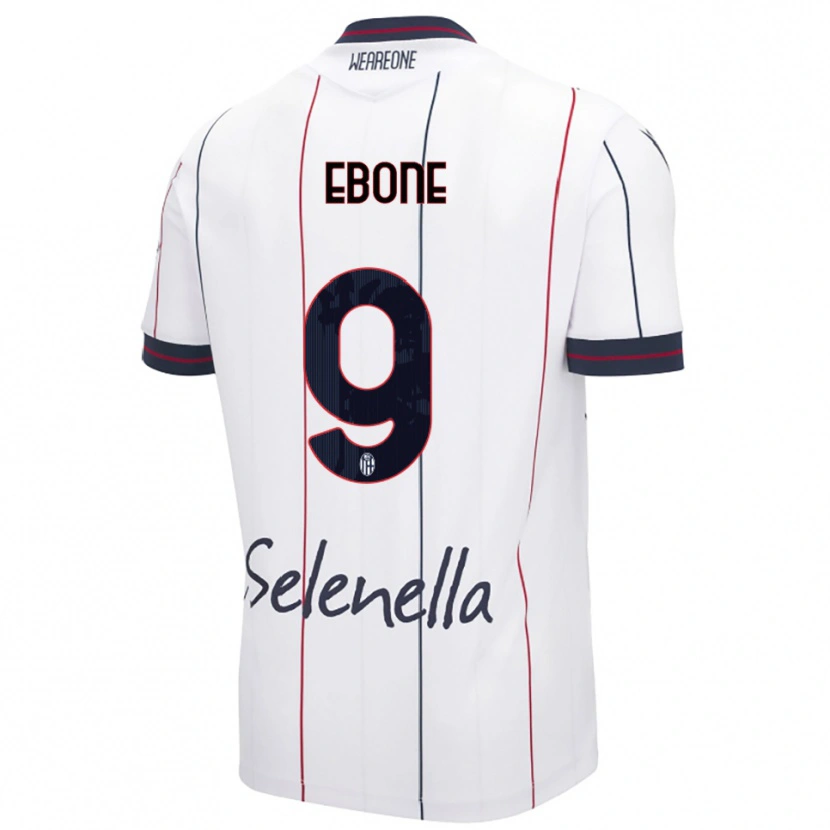 Danxen Niño Camiseta Tommaso Ebone #9 Blanco Azul Real 2ª Equipación 2025/26 La Camisa