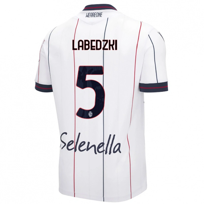 Danxen Niño Camiseta Jan Labedzki #5 Blanco Azul Real 2ª Equipación 2025/26 La Camisa