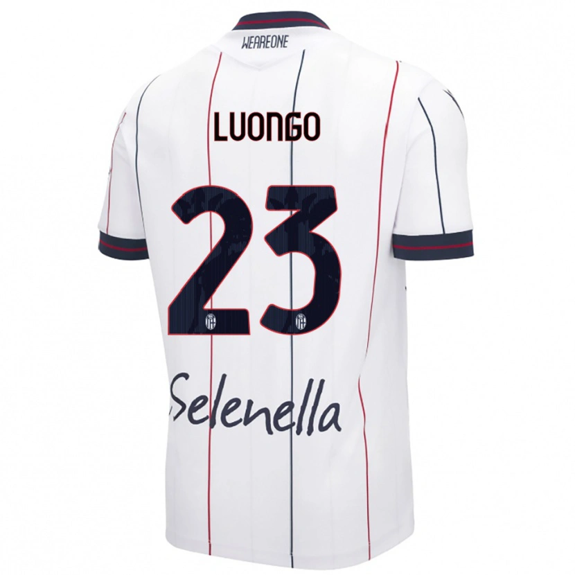 Danxen Niño Camiseta Francesco Luongo #23 Blanco Azul Real 2ª Equipación 2025/26 La Camisa