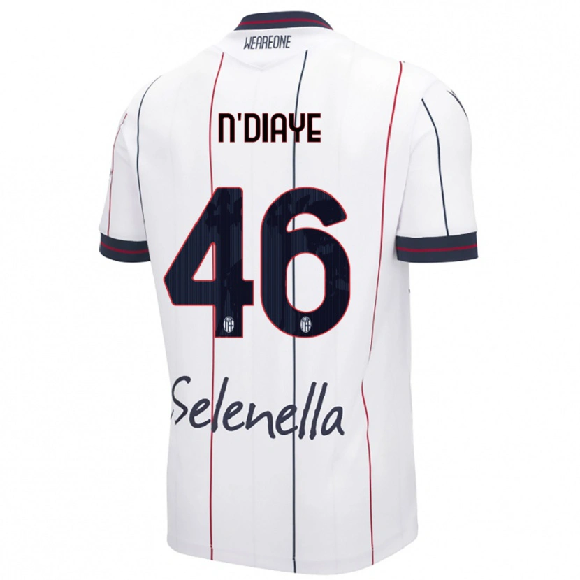 Danxen Niño Camiseta Antoine N'diaye #46 Blanco Azul Real 2ª Equipación 2025/26 La Camisa
