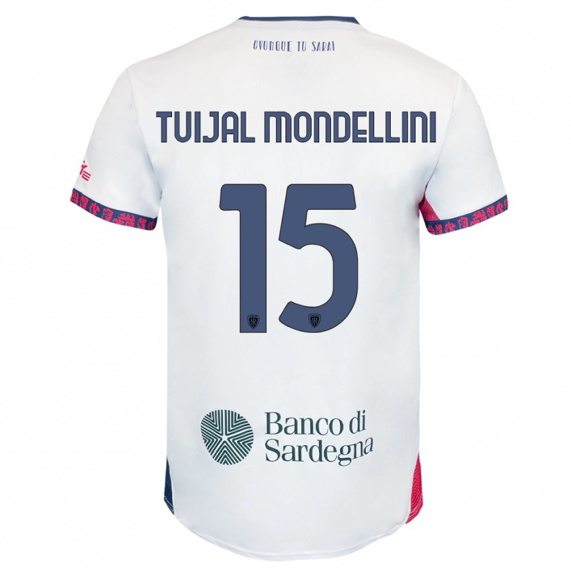 Danxen Niño Camiseta Luca Tuijai Mondellini #15 Blanco Marino Rojo 2ª Equipación 2025/26 La Camisa