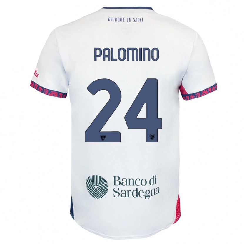 Danxen Niño Camiseta Jose Luis Palomino #24 Blanco Marino Rojo 2ª Equipación 2025/26 La Camisa