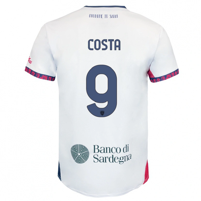 Danxen Niño Camiseta Luca Costa #9 Blanco Marino Rojo 2ª Equipación 2025/26 La Camisa
