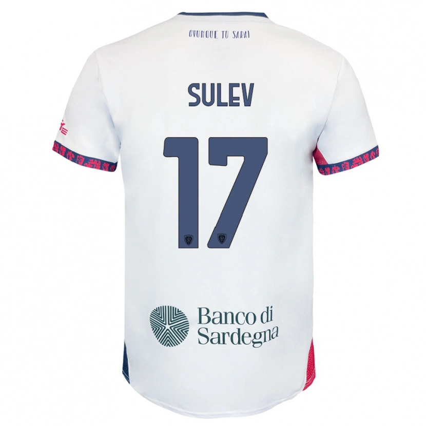 Danxen Niño Camiseta Ivan Sulev #17 Blanco Marino Rojo 2ª Equipación 2025/26 La Camisa
