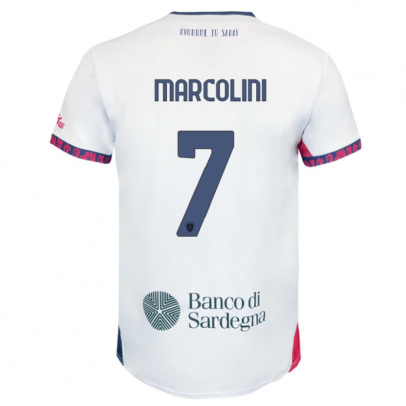 Danxen Niño Camiseta Diego Marcolini #7 Blanco Marino Rojo 2ª Equipación 2025/26 La Camisa