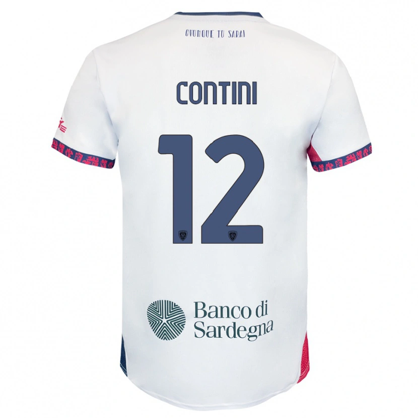 Danxen Niño Camiseta Federico Contini #12 Blanco Marino Rojo 2ª Equipación 2025/26 La Camisa