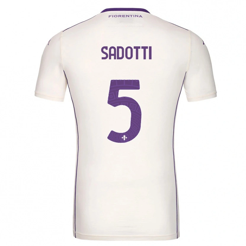 Danxen Niño Camiseta Edoardo Sadotti #5 Blanco Púrpura Rojo 2ª Equipación 2025/26 La Camisa