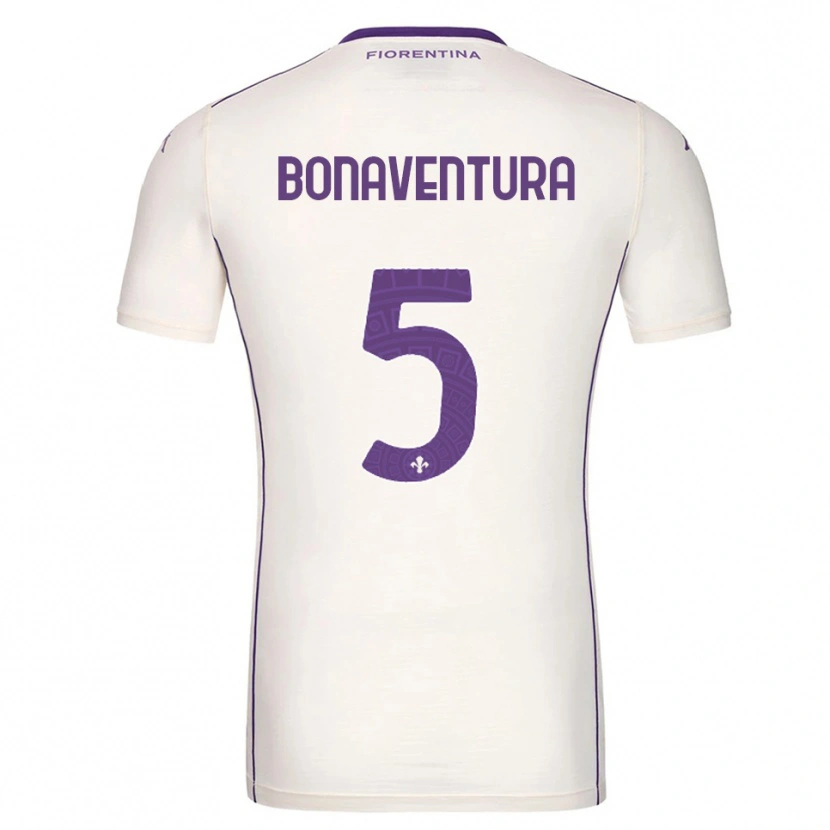 Danxen Niño Camiseta Giacomo Bonaventura #5 Blanco Púrpura Rojo 2ª Equipación 2025/26 La Camisa