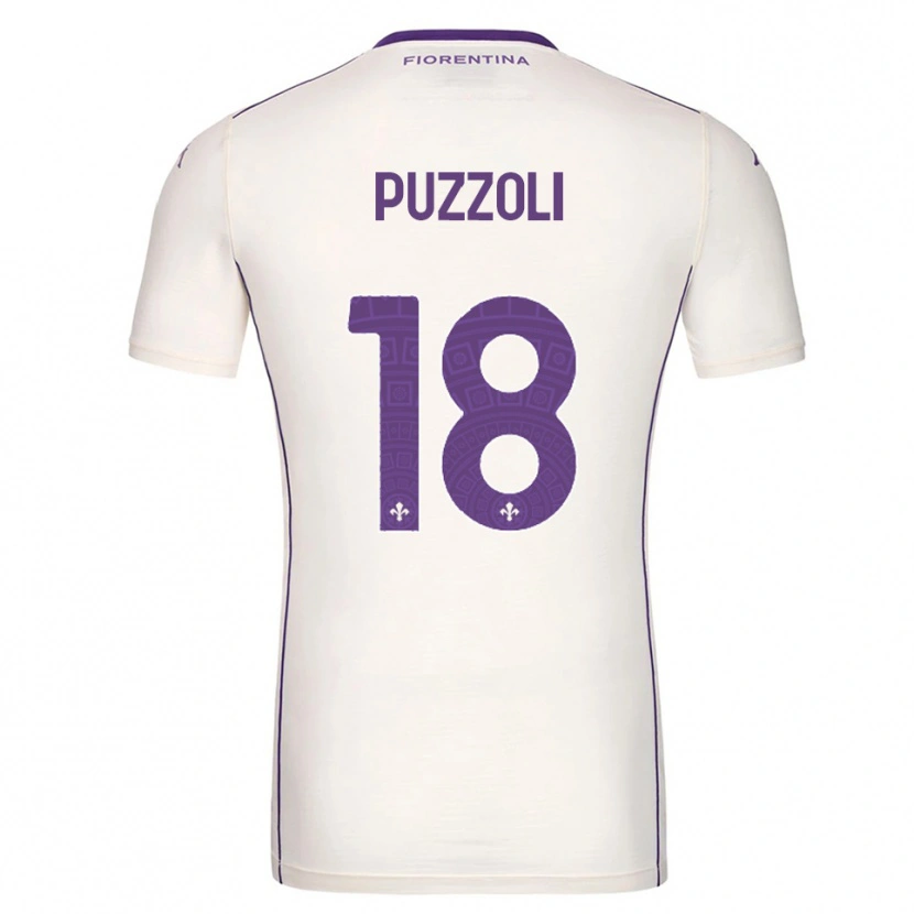 Danxen Niño Camiseta Giorgio Puzzoli #18 Blanco Púrpura Rojo 2ª Equipación 2025/26 La Camisa