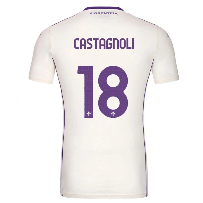 Danxen Niño Camiseta Filippo Castagnoli #18 Blanco Púrpura Rojo 2ª Equipación 2025/26 La Camisa