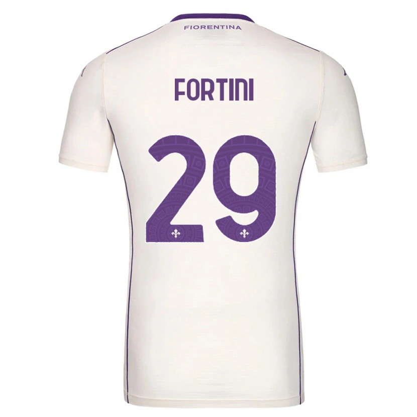 Danxen Niño Camiseta Niccolò Fortini #29 Blanco Púrpura Rojo 2ª Equipación 2025/26 La Camisa