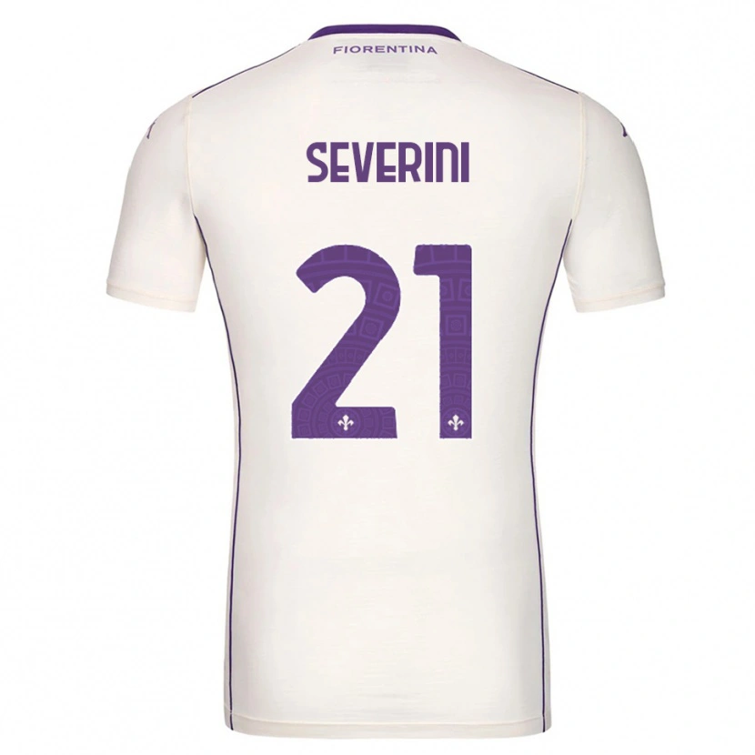 Danxen Niño Camiseta Emma Severini #21 Blanco Púrpura Rojo 2ª Equipación 2025/26 La Camisa