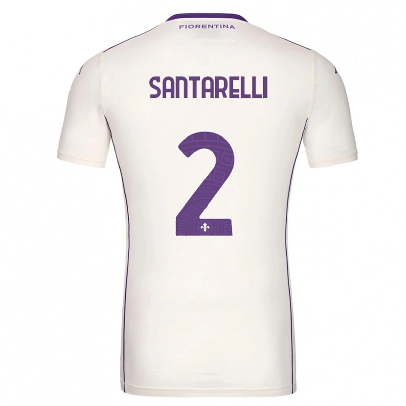 Danxen Niño Camiseta Andrea Santarelli #2 Blanco Púrpura Rojo 2ª Equipación 2025/26 La Camisa