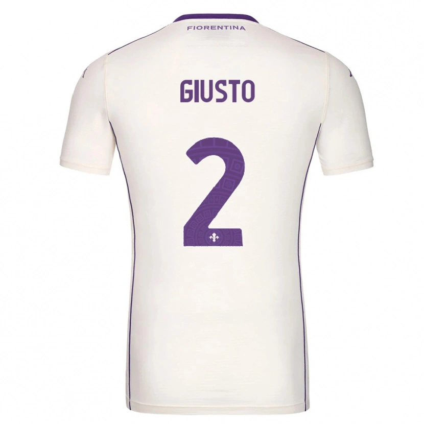 Danxen Niño Camiseta Gabriele Giusto #2 Blanco Púrpura Rojo 2ª Equipación 2025/26 La Camisa