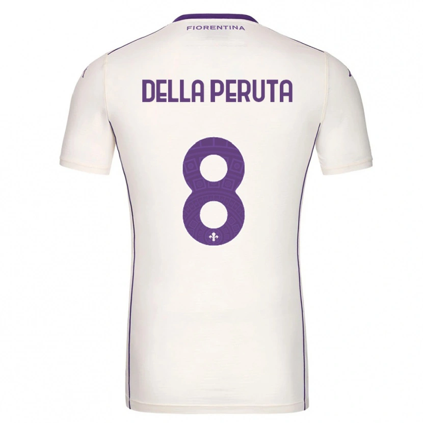 Danxen Niño Camiseta Victoria Della Peruta #8 Blanco Púrpura Rojo 2ª Equipación 2025/26 La Camisa