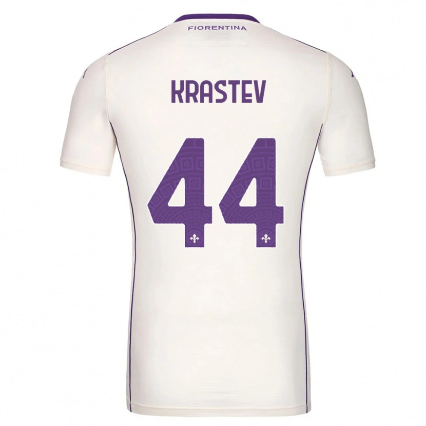 Danxen Niño Camiseta Dimo Krastev #44 Blanco Púrpura Rojo 2ª Equipación 2025/26 La Camisa