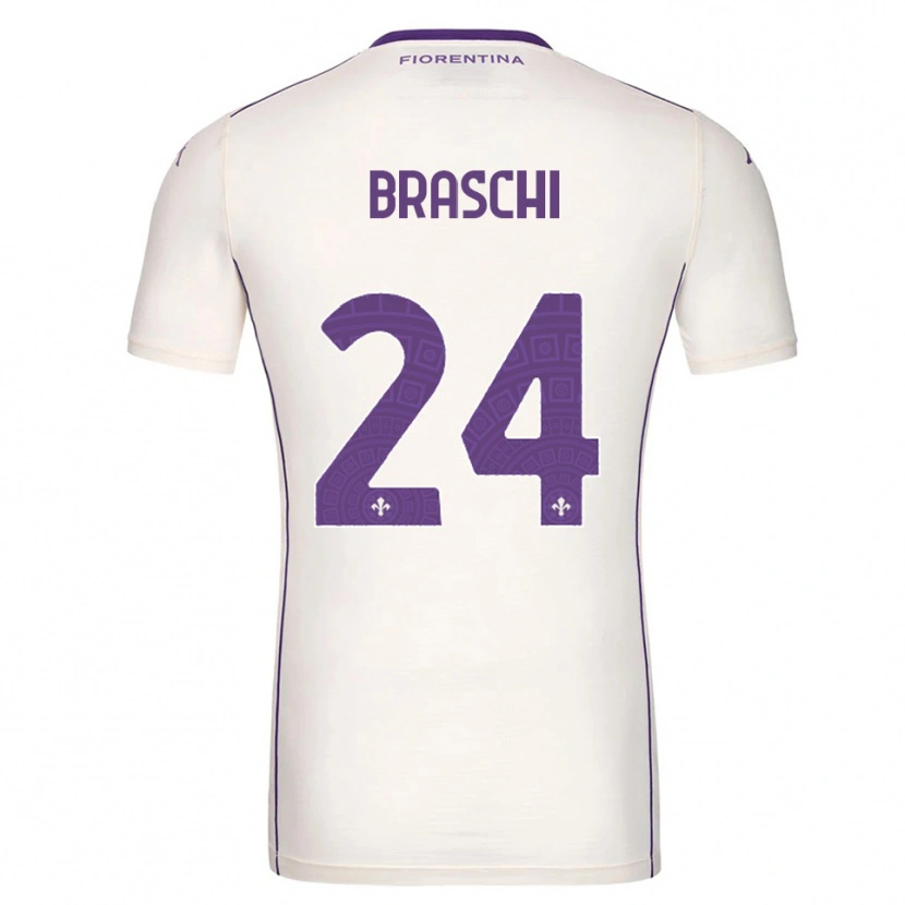 Danxen Niño Camiseta Riccardo Braschi #24 Blanco Púrpura Rojo 2ª Equipación 2025/26 La Camisa