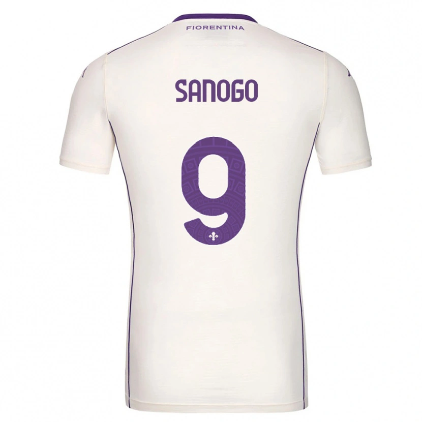 Danxen Niño Camiseta Bassidy Sanogo #9 Blanco Púrpura Rojo 2ª Equipación 2025/26 La Camisa