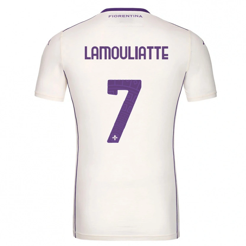 Danxen Niño Camiseta Hugo Lamouliatte #7 Blanco Púrpura Rojo 2ª Equipación 2025/26 La Camisa