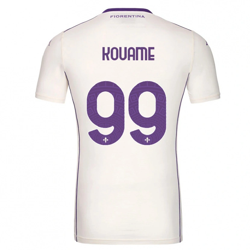 Danxen Niño Camiseta Christian Kouamé #99 Blanco Púrpura Rojo 2ª Equipación 2025/26 La Camisa