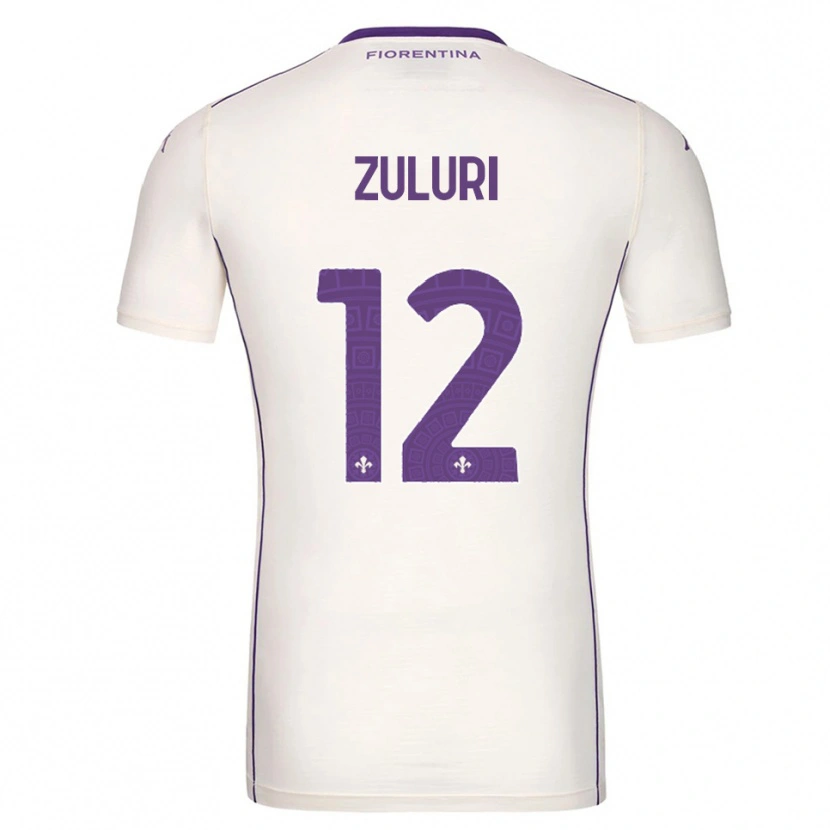 Danxen Niño Camiseta Athena Zuluri #12 Blanco Púrpura Rojo 2ª Equipación 2025/26 La Camisa