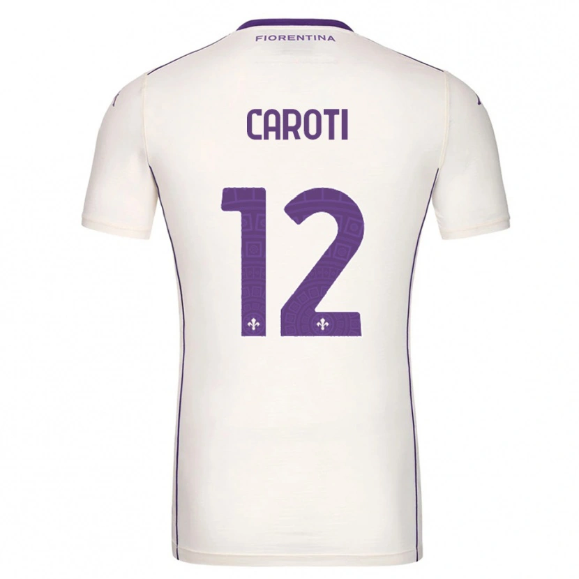 Danxen Niño Camiseta Filippo Caroti #12 Blanco Púrpura Rojo 2ª Equipación 2025/26 La Camisa