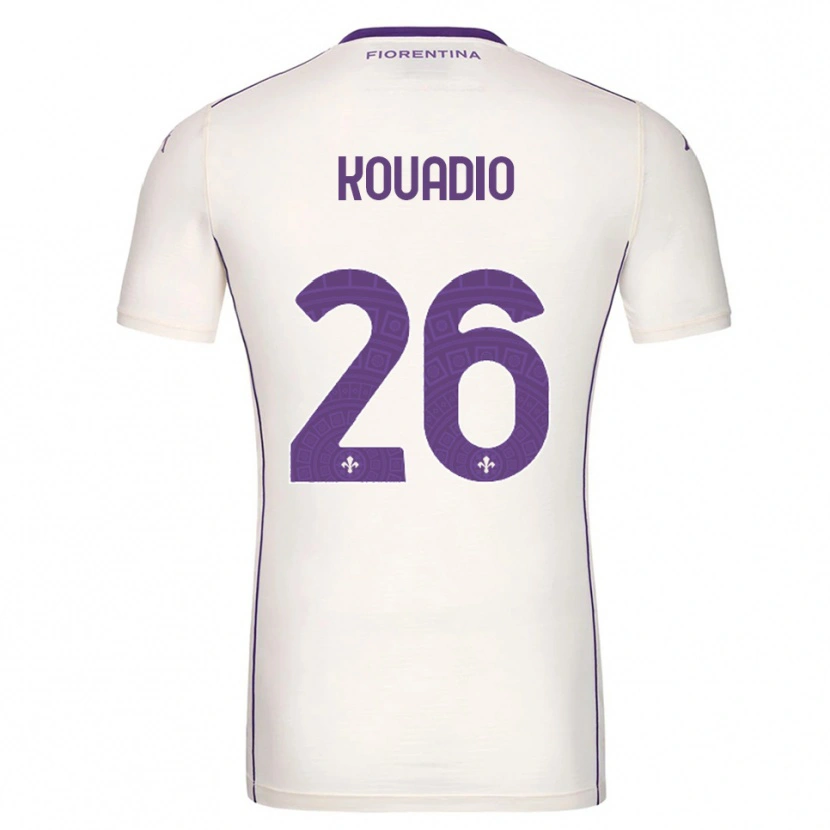 Danxen Niño Camiseta Eddy Kouadio #26 Blanco Púrpura Rojo 2ª Equipación 2025/26 La Camisa
