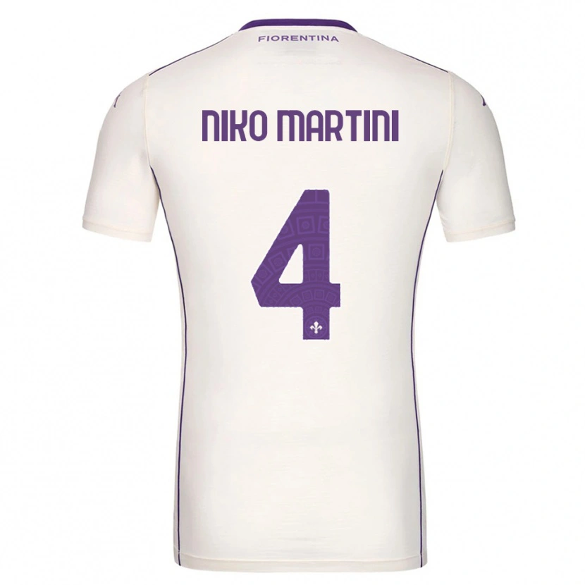 Danxen Niño Camiseta Niko Martini #4 Blanco Púrpura Rojo 2ª Equipación 2025/26 La Camisa