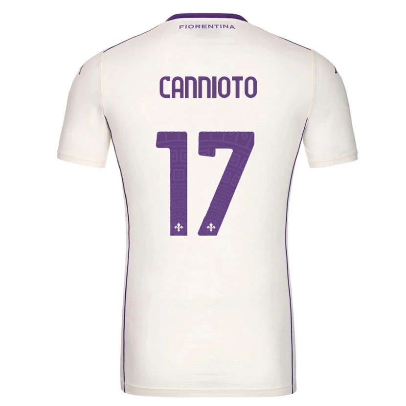 Danxen Niño Camiseta Andrea Cannioto #17 Blanco Púrpura Rojo 2ª Equipación 2025/26 La Camisa