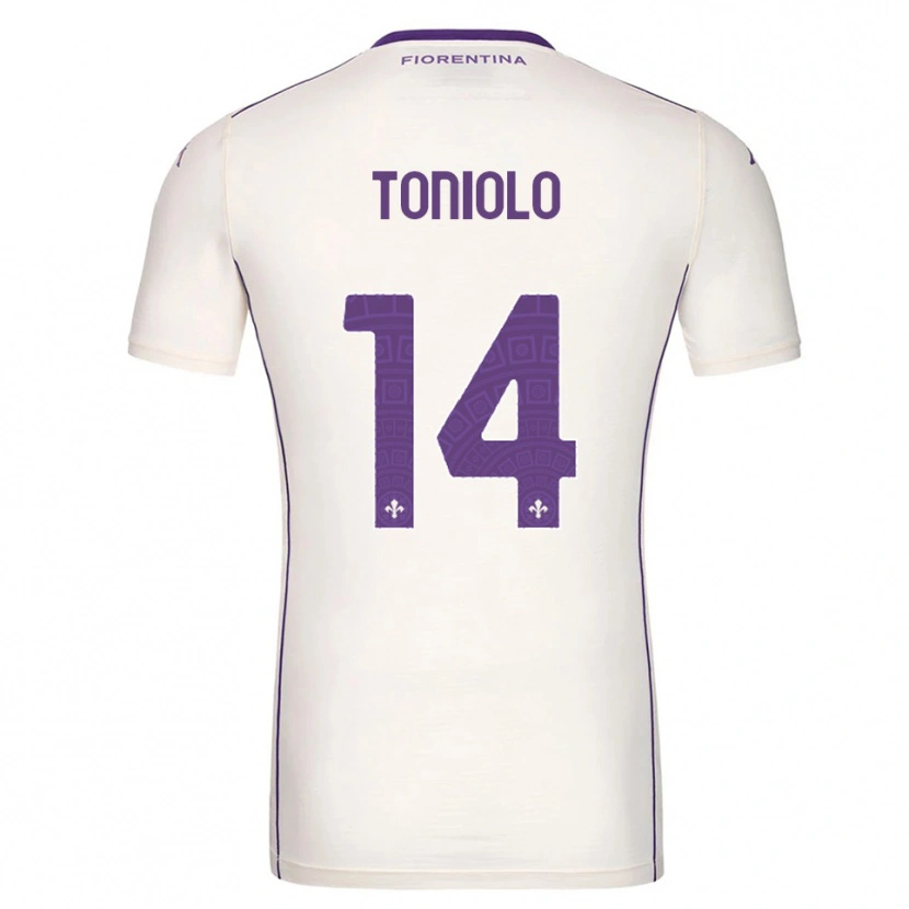 Danxen Niño Camiseta Martina Toniolo #14 Blanco Púrpura Rojo 2ª Equipación 2025/26 La Camisa