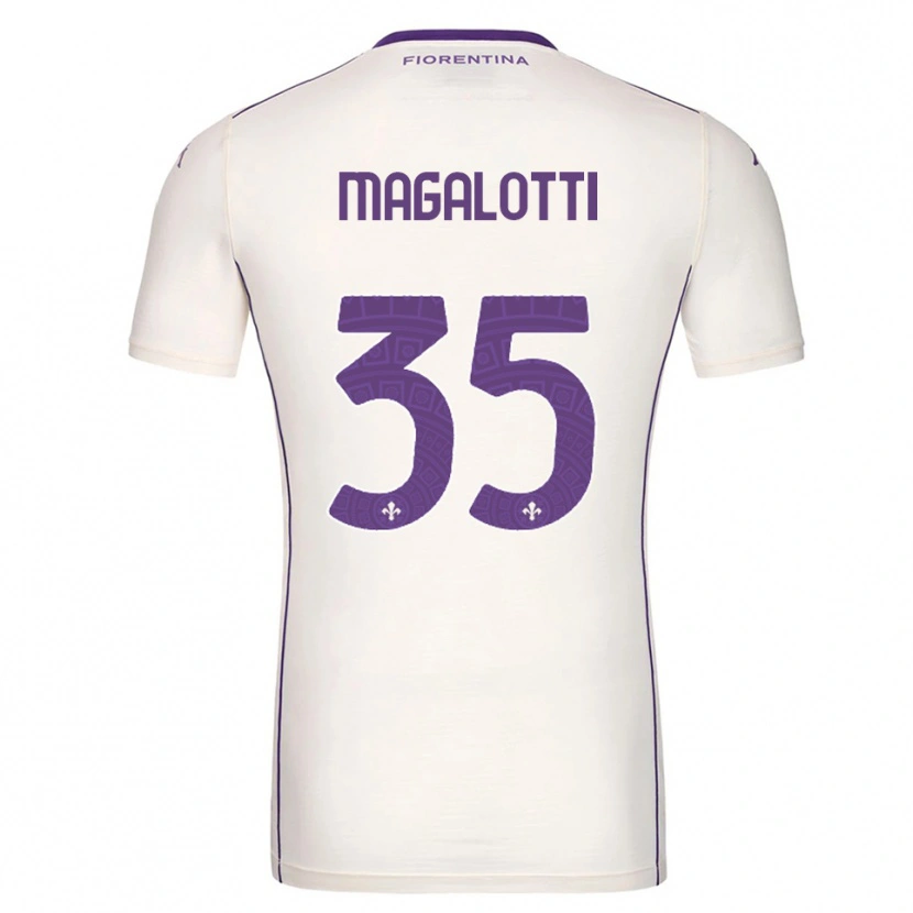 Danxen Niño Camiseta Mattia Magalotti #35 Blanco Púrpura Rojo 2ª Equipación 2025/26 La Camisa