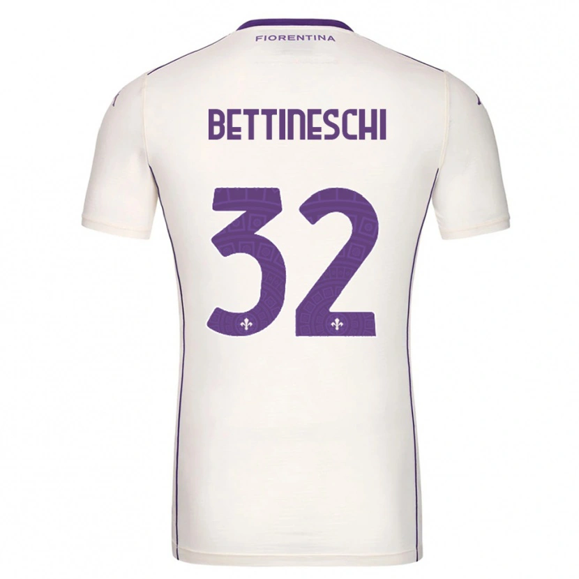 Danxen Niño Camiseta Giorgia Bettineschi #32 Blanco Púrpura Rojo 2ª Equipación 2025/26 La Camisa