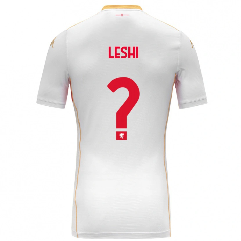Danxen Niño Camiseta Arber Leshi #0 Blanco Rojo 2ª Equipación 2025/26 La Camisa