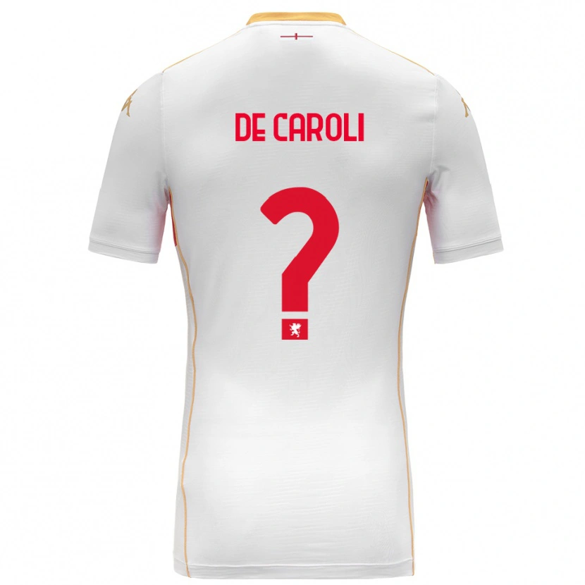 Danxen Niño Camiseta Mattia De Caroli #0 Blanco Rojo 2ª Equipación 2025/26 La Camisa