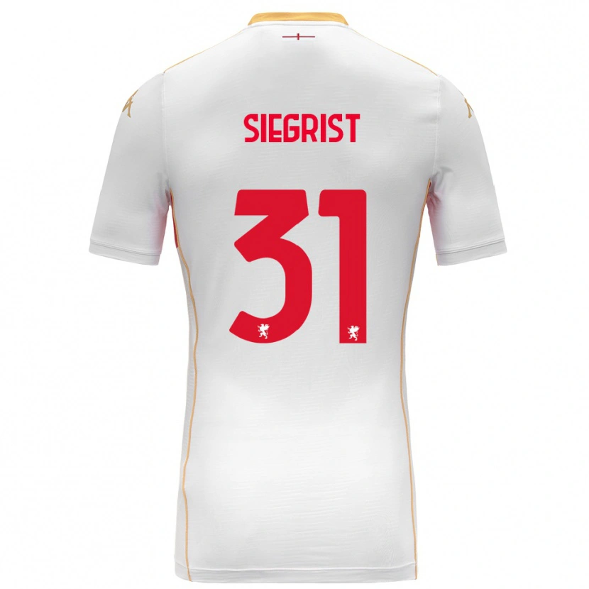 Danxen Niño Camiseta Benjamin Siegrist #31 Blanco Rojo 2ª Equipación 2025/26 La Camisa